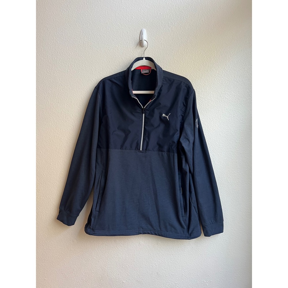Puma Mens Pebble Beach Cobra Pro-Am‎ Quarter Zip Pullover Navy Blue Large L